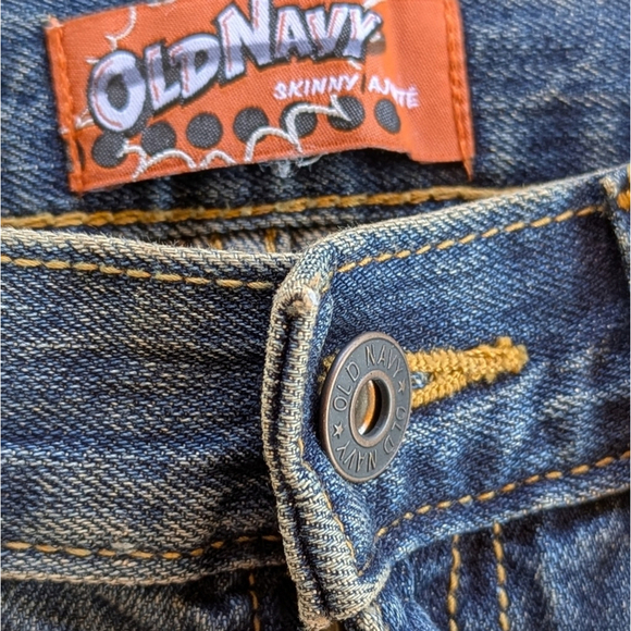 OLD NAVY Boys Straight Jeans Sz 12 Reg Skinny Straight Leg Adjustable Waist NEW - Picture 7 of 9